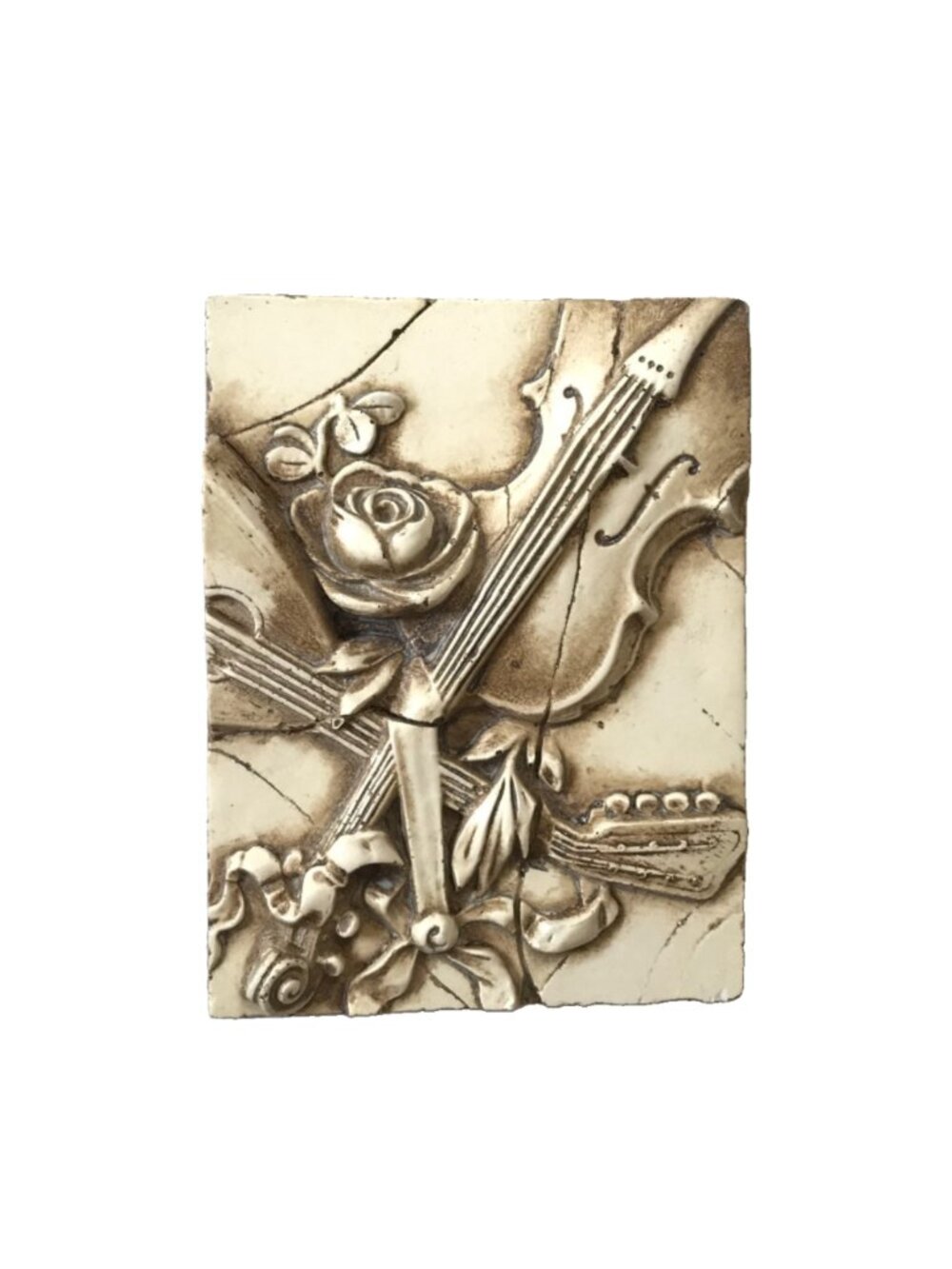 Sid Dickens T-07 Violin Mandolin Rose Memory Block Tile Retired Collection Rare
